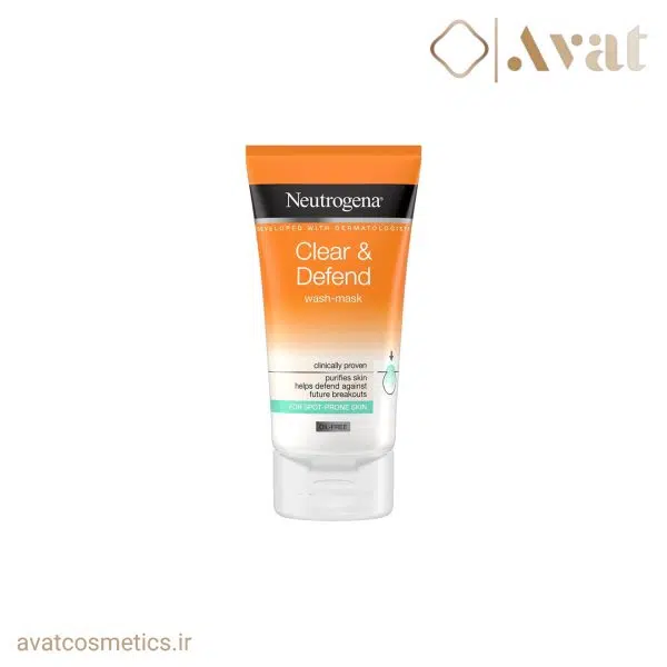 ماسک شستشو کلیر اند دیفند نوتروژینا ۲ در ۱ ( ضد جوش و لک ) | Neutrogena Clear & Defend 2 in 1 Wash-Mask