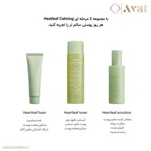 ست روتین پوستی دومرحله‌ای تسکین بخش سری هارت لیف (برگ قلبی) ابیب | Abib Heartleaf Calming 2-step set