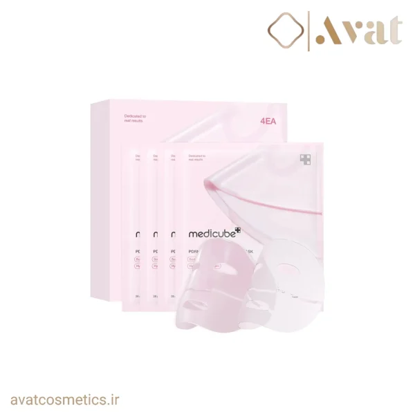 پک 4 ورقه ای ماسک MEDICUBE PDRN Pink Collagen، تغذیه‌کننده عمیق و مرطوب‌کننده پوست