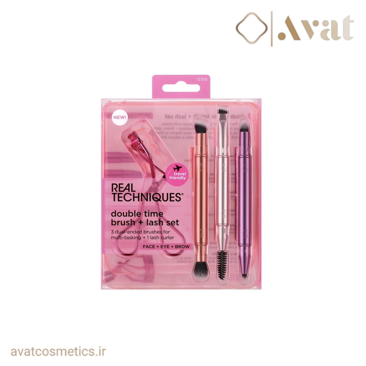 ست براش دوسر و فرمژه ریل تکنیک | REAL TECHNIQUES Double Time Brush + Lash Set