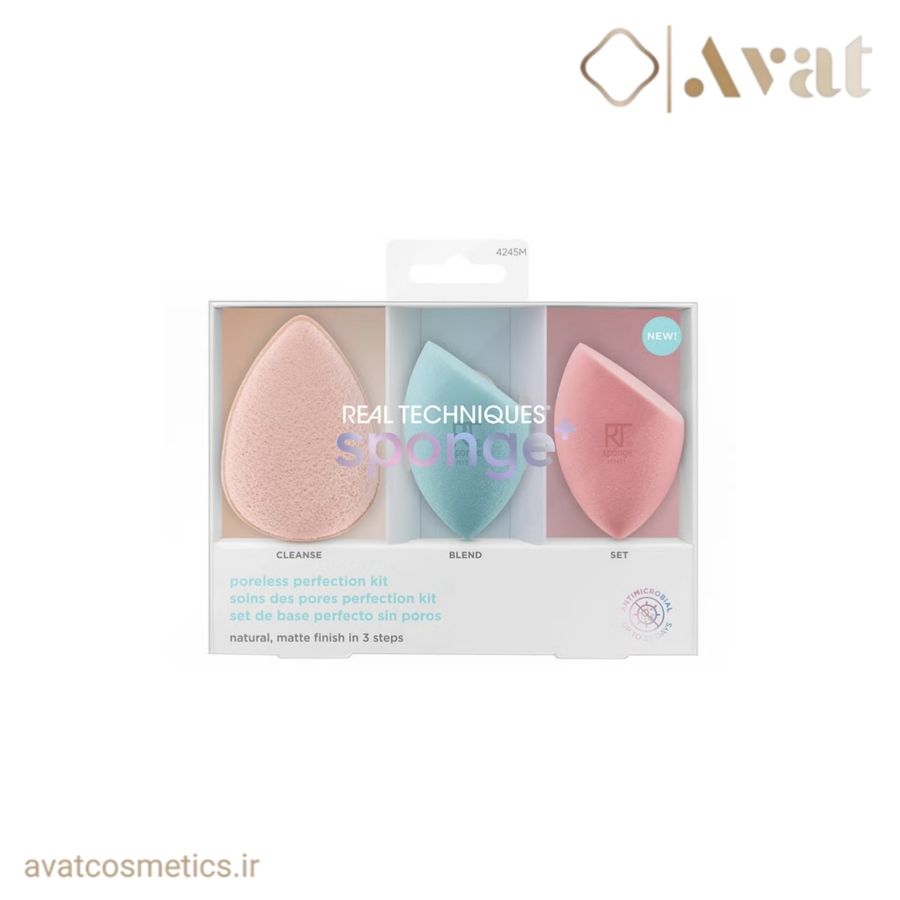 REAL TECHNIQUES Sponge Poreless Perfection Kit با بافت نرم و سبک